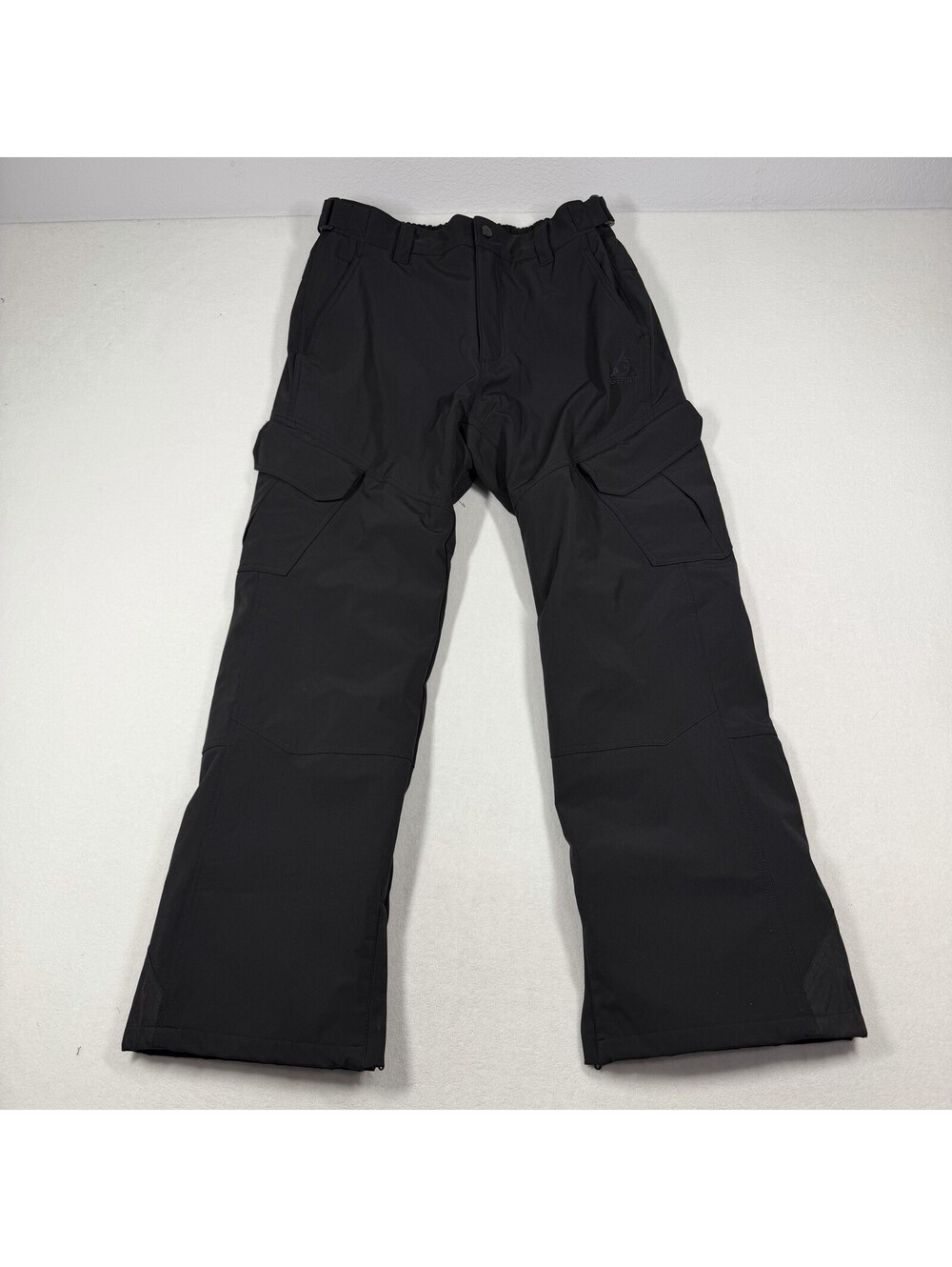 GERRY Cargo Ski Snow Pants Mens Sz L Black Stretch Fleece Lined Waterproof